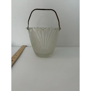 vtg brockway glass noveau champagne ice bucket with swing handle